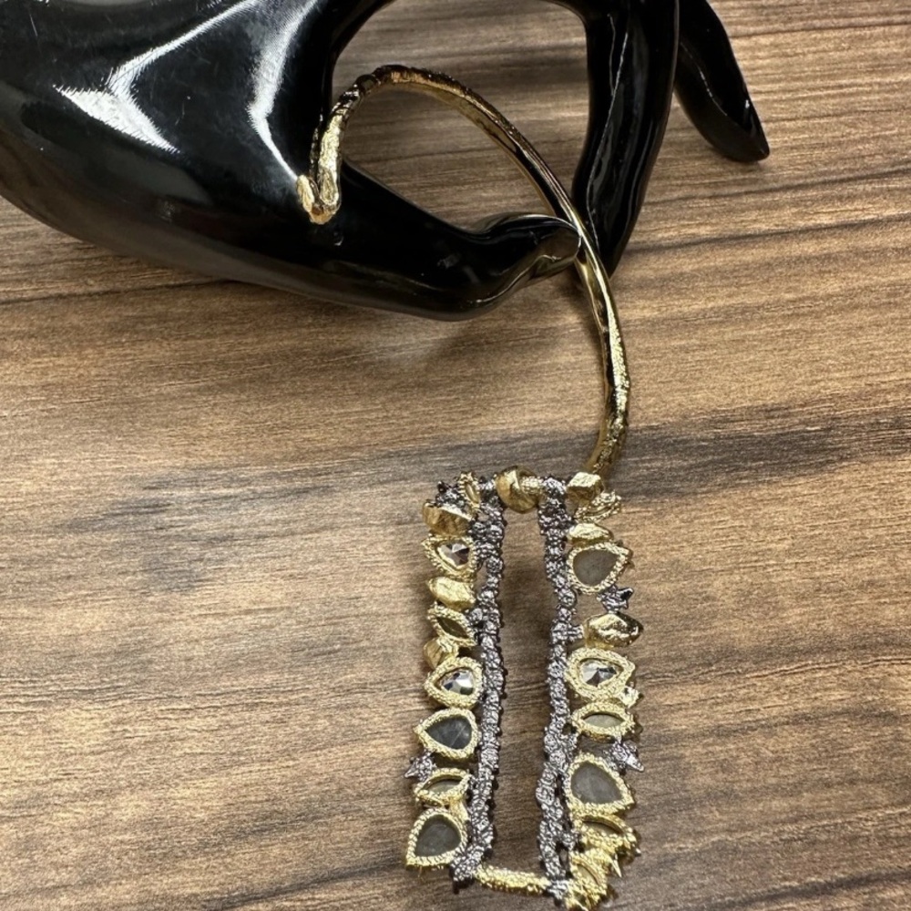 Alexis Bittar Multicolor Swarovski Crystal Bracelet in gold tone setting - Picture 8 of 11